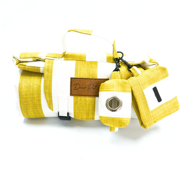 Picnic Mat | Mustard & White Stripe