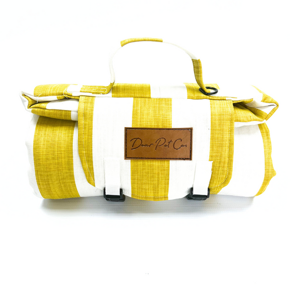 Picnic Mat | Mustard & White Stripe