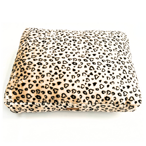 Fur Lounger Pet Bed | Cream Leopard