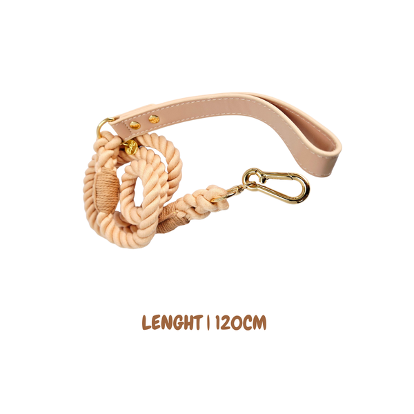 Dear Pet | Adjustable Rope Range Set Leather Pink (Nude)