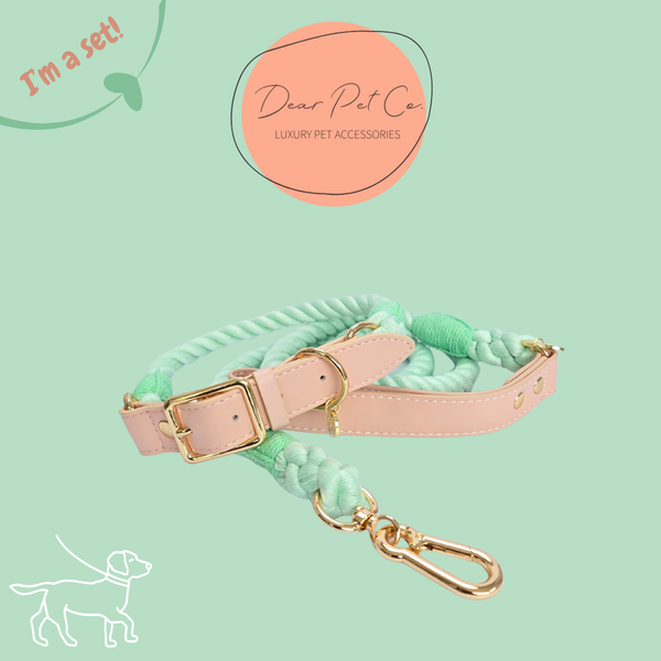Dear Pet | Adjustable Rope Range Set Mint Green