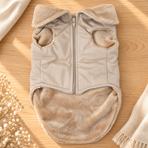 Alpine Fleece-Lined Dog Coat | Sand