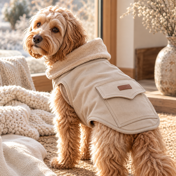 Alpine Fleece-Lined Dog Coat | Sand