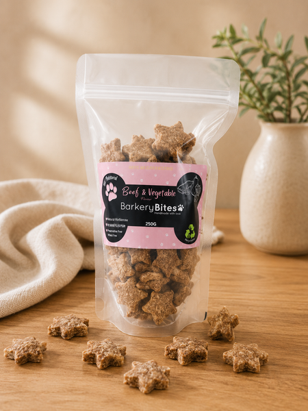 Barkery Bites Beef & Vegetable Treats | 500g