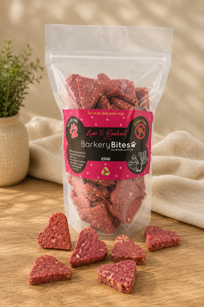 Barkery Bites Wheat-Free Liver & Beetroot Treats | 250g-400g