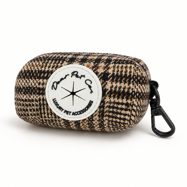 Dear Pet Co | Chestnut Checks Waste Bag Holder