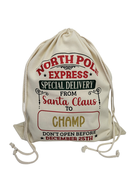 Dear Pet Co Personalised Christmas Drawstring Bag