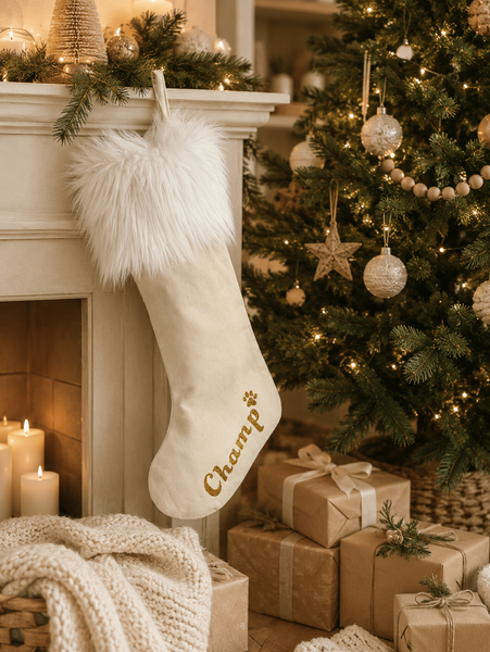 Dear Pet Co Personalised Christmas Stocking | Cream