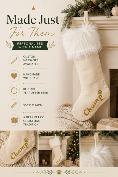 Dear Pet Co Personalised Christmas Stocking | Cream