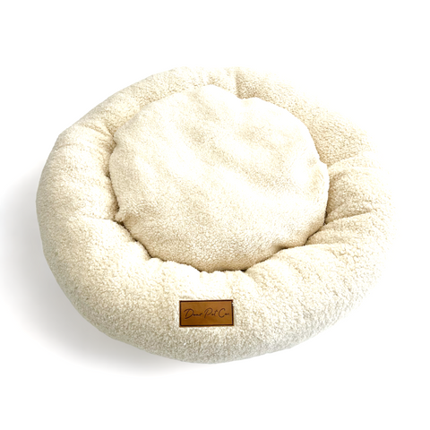 Teddy Fleece Plush Pet Bed | Marshmallow