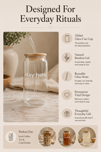 Dear Pet Co Glass Can Cup | Stay Here