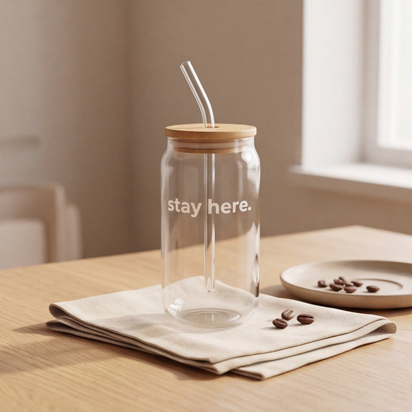 Dear Pet Co Glass Can Cup | Stay Here