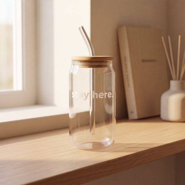 Dear Pet Co Glass Can Cup | Stay Here