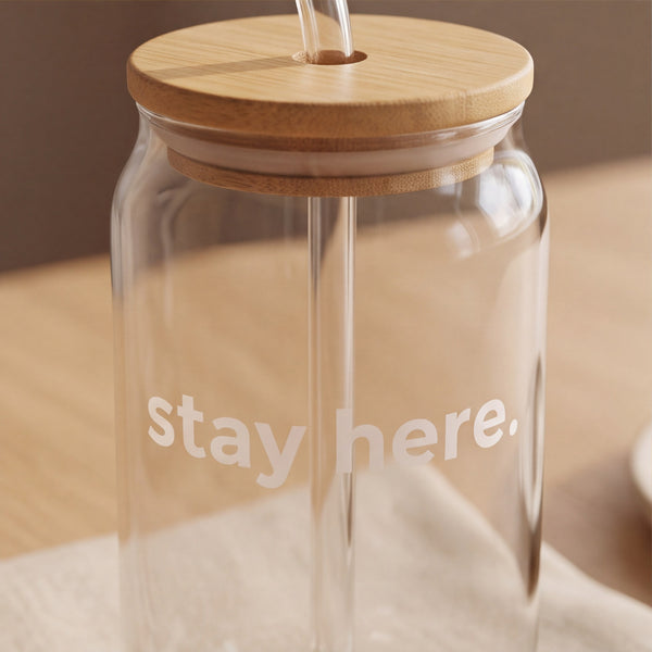 Dear Pet Co Glass Can Cup | Stay Here