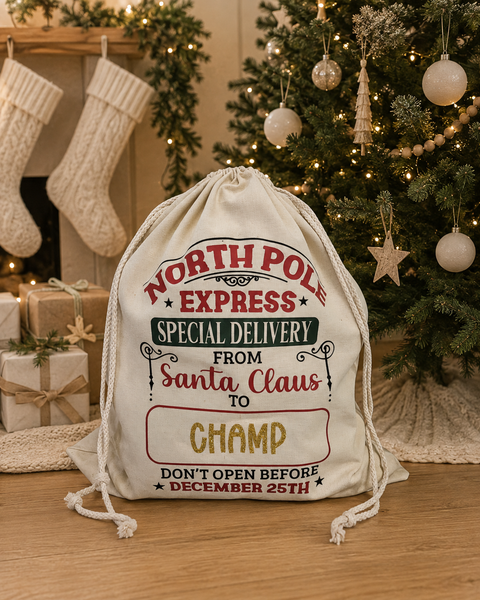Dear Pet Co Personalised Christmas Drawstring Bag