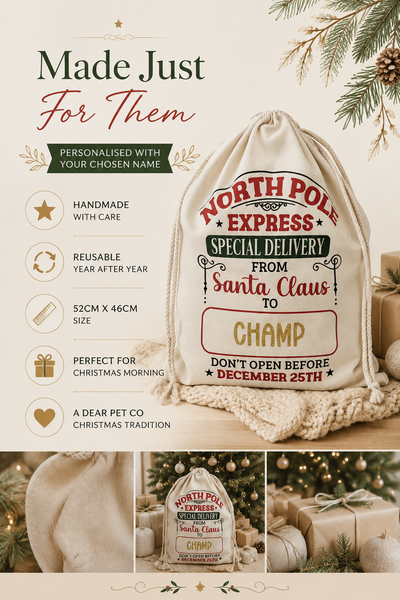 Dear Pet Co Personalised Christmas Drawstring Bag