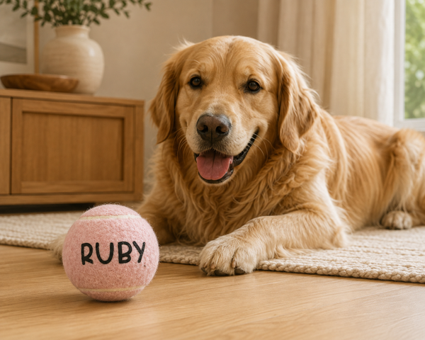 Dear Pet Co Personalised Tennis Ball | Blush Pink
