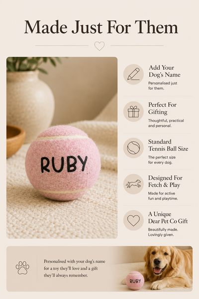Dear Pet Co Personalised Tennis Ball | Blush Pink
