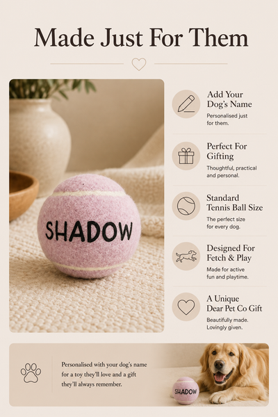 Dear Pet Co Personalised Tennis Ball | Soft Lilac