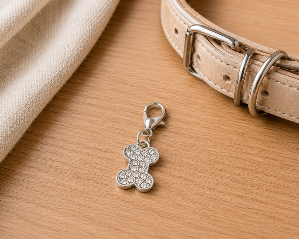 Dear Pet Co Crystal Dog Collar Charm | Dog Bone