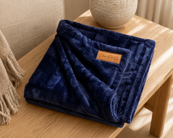 Dear Pet Co Plush Pet Blanket | Deep Blue
