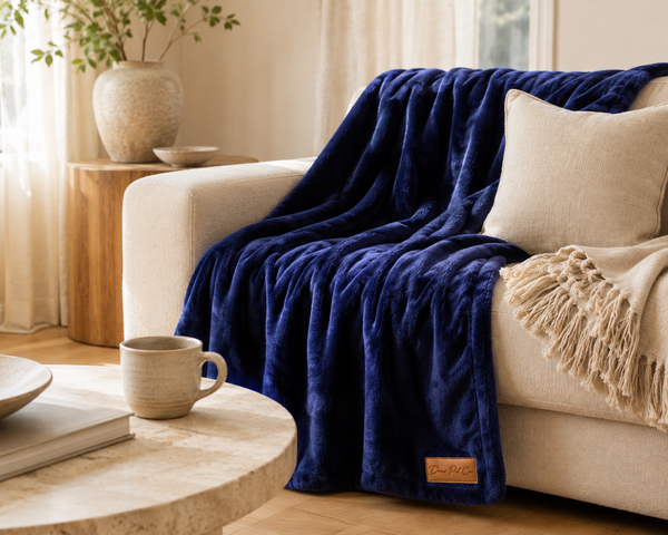 Dear Pet Co Plush Pet Blanket | Deep Blue