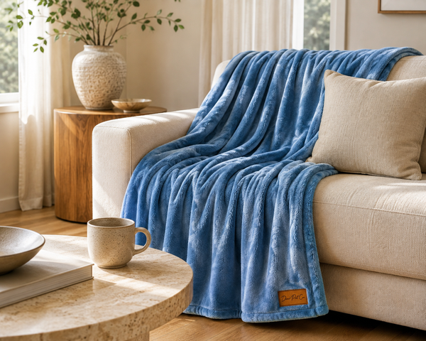 Dear Pet Co Plush Pet Blanket | Ocean Blue