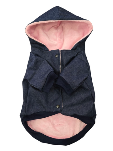 Denim Hoodie | Baby Pink