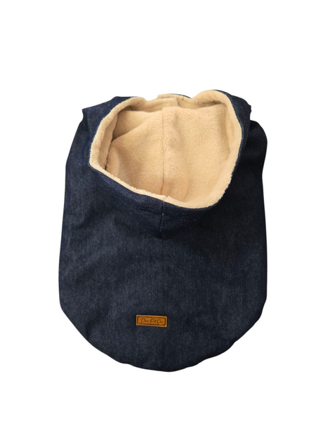 Denim Hoodie | Cream Bear