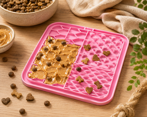 Dog & Cat Lick Mat | Silicone Pet Enrichment Mat Pink