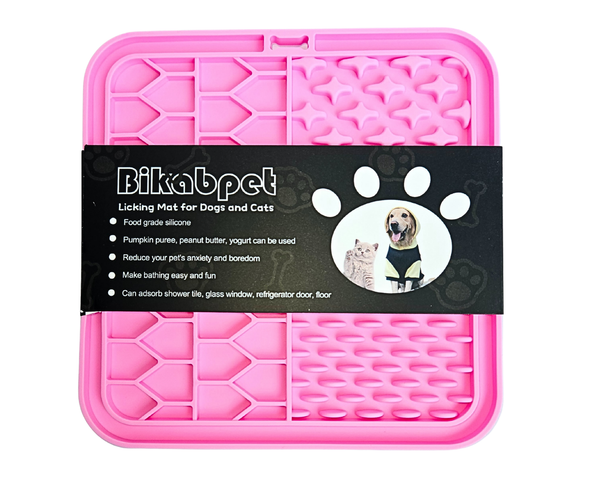 Dog & Cat Lick Mat | Silicone Pet Enrichment Mat Pink