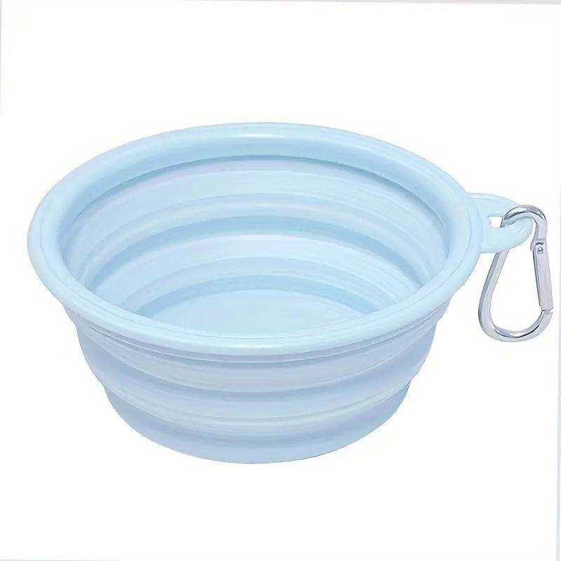 Small (350ml) Foldable Dog Bowl - Light Blue