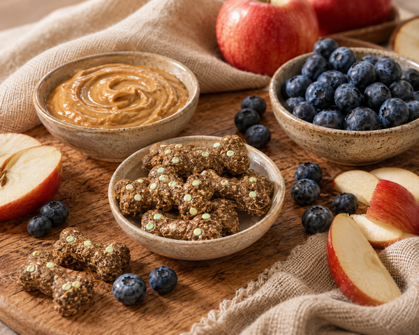 From The Barkery Apple, Blueberry & Peanut Butter Treato | 100g