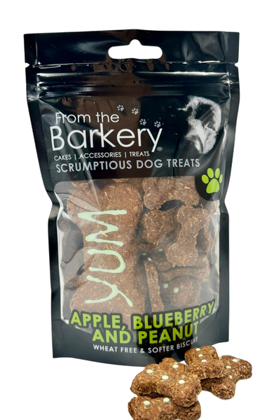 From The Barkery Apple, Blueberry & Peanut Butter Treato | 100g