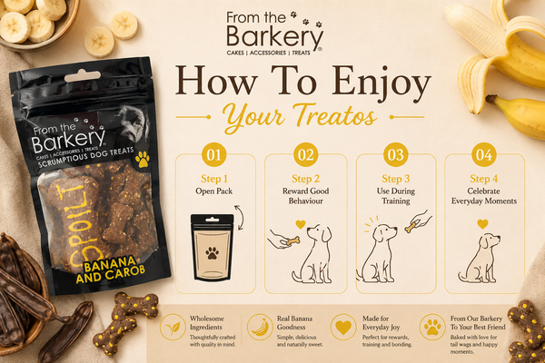 From The Barkery Banana & Carob Treato | 100g