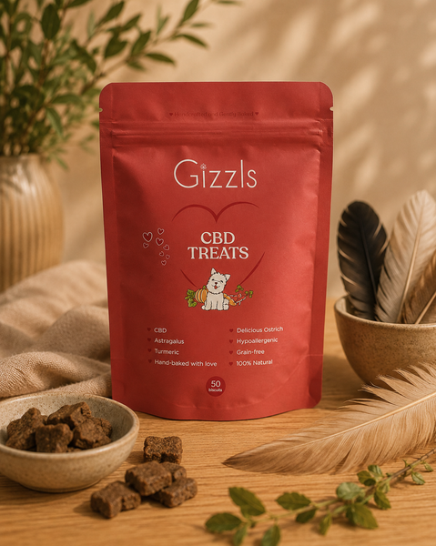 Gizzls Ostrich CBD Dog Treats | Medium & Large Dogs