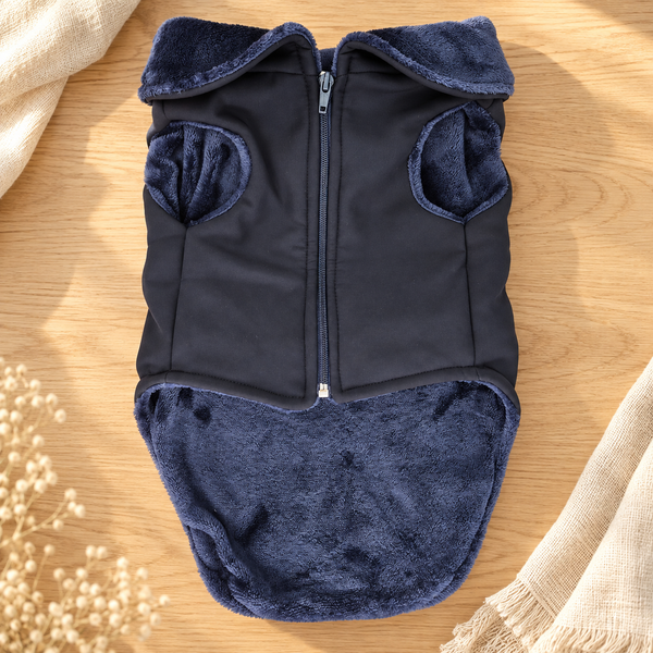 Heritage Fleece-Lined Dog Coat | Navy Blue