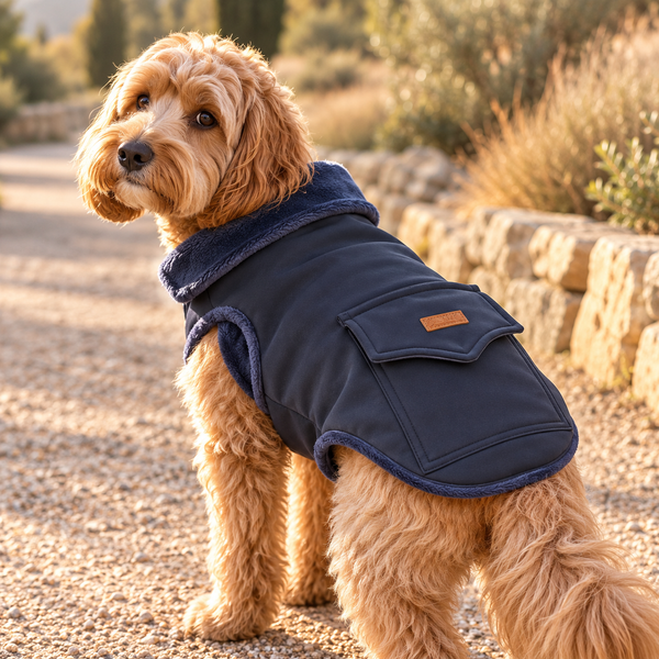 Heritage Fleece-Lined Dog Coat | Navy Blue