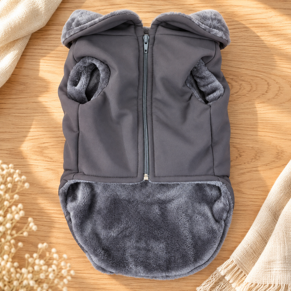 Heritage Fleece-Lined Dog Coat | Charcoal Grey