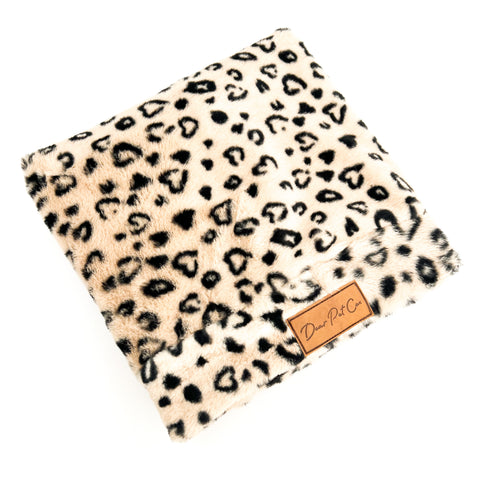 Fur Lounger Pet Bed Cover | Cream Leopard
