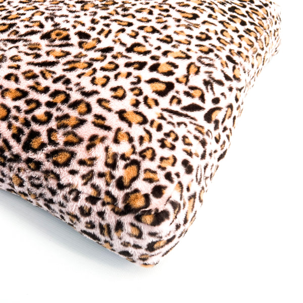 Fur Lounger Pet Bed | Pink Leopard