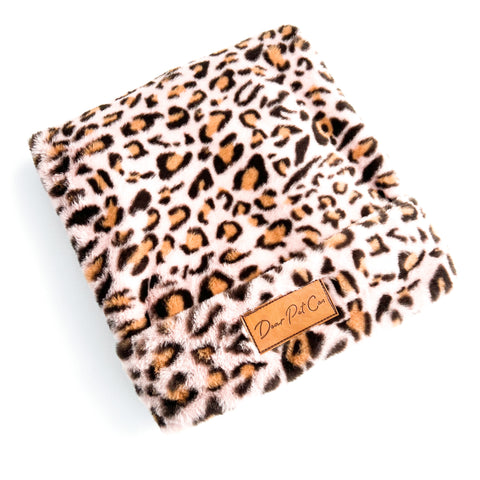 Fur Lounger Pet Bed Cover | Pink Leopard