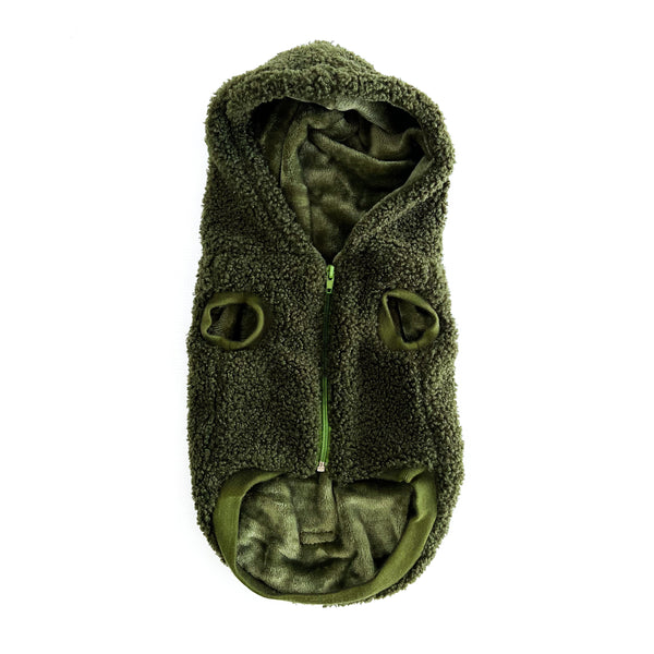 Teddy Fleece Hooded Jacket | Forest