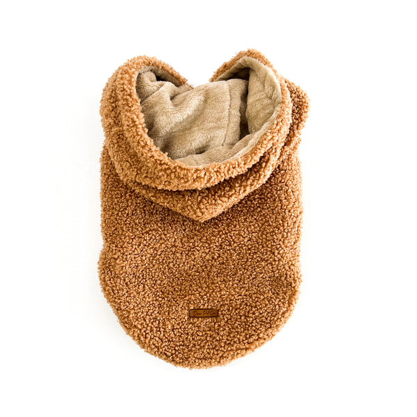 Teddy Fleece Hooded Jacket | Caramel