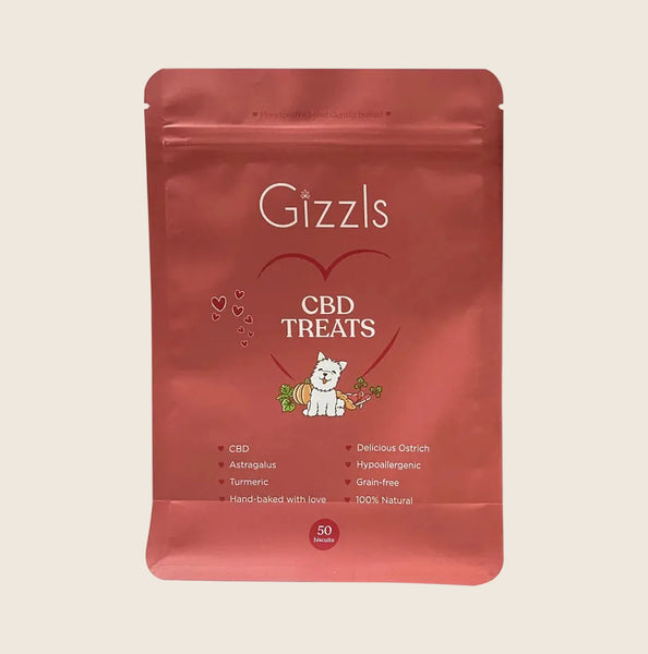 Gizzls Ostrich CBD Dog Treats | Medium & Large Dogs