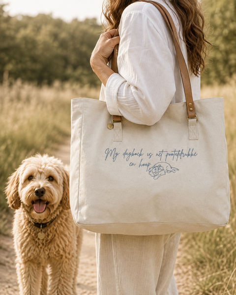 Dear Pet Co Canvas Tote | My dagboek is net pootafdrukke en hoop