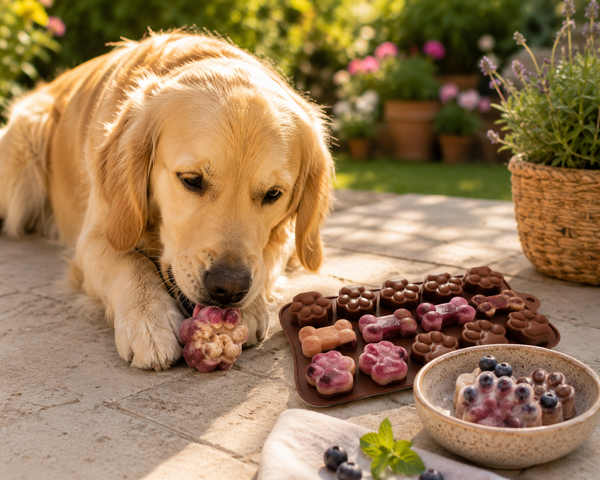 Dog Treat Freezer Mould | Bone & Paw Shapes | Brown