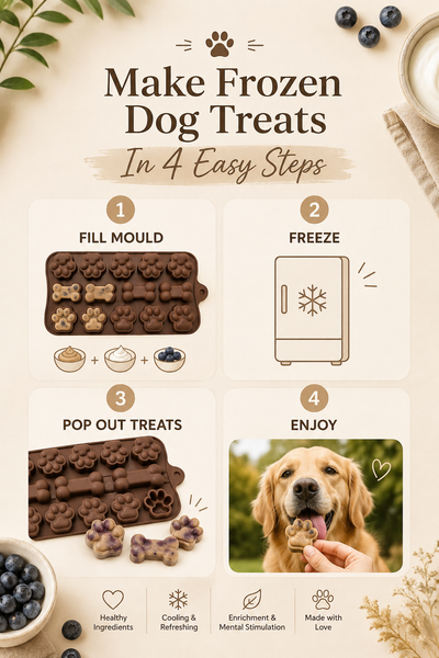 Dog Treat Freezer Mould | Bone & Paw Shapes | Brown