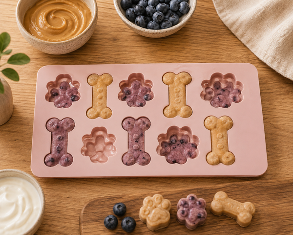 Dog Treat Silicone Mould | Bone & Paw Shapes | Pink