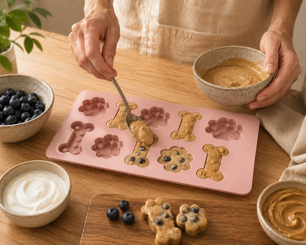 Dog Treat Silicone Mould | Bone & Paw Shapes | Pink